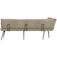 ECKBANK 165/225 cm  in Creme  - Creme/Schwarz, Design, Textil/Metall (165/225cm) - Moderano