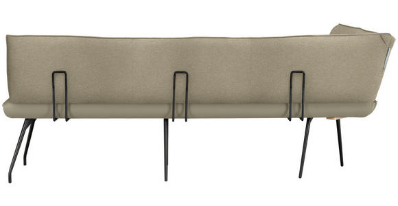 ECKBANK 165/225 cm  in Creme  - Creme/Schwarz, Design, Textil/Metall (165/225cm) - Moderano