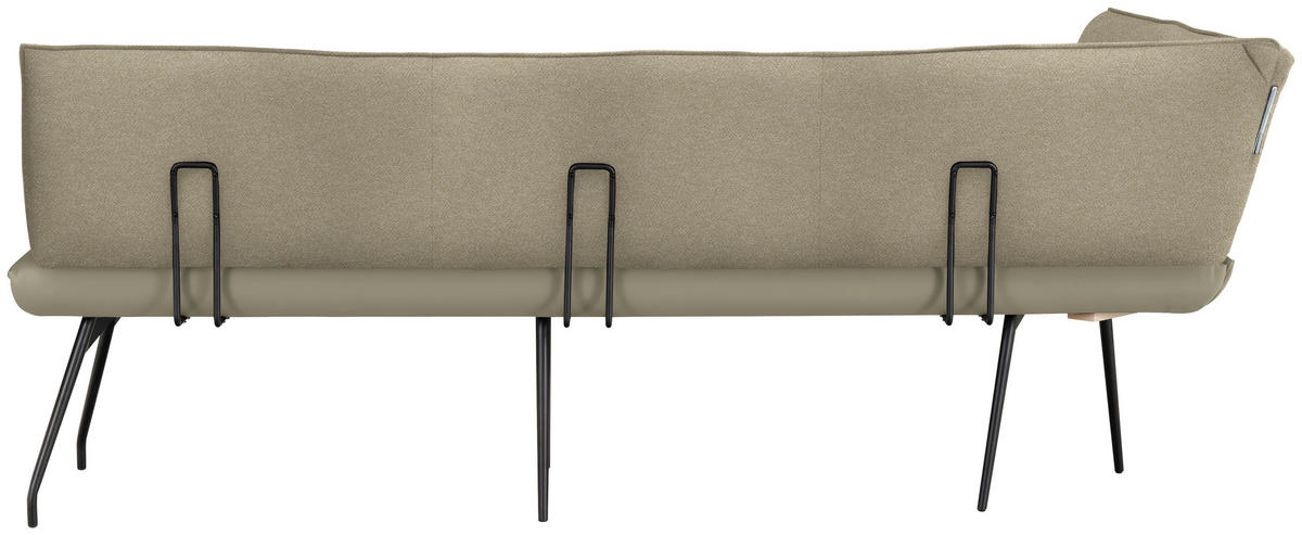ECKBANK 165/225 cm  in Creme  - Creme/Schwarz, Design, Textil/Metall (165/225cm) - Moderano