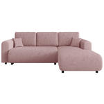 ECKSOFA inkl. Funktionen Rosa Cord  - Schwarz/Rosa, KONVENTIONELL, Kunststoff/Textil (260/200cm) - Xora