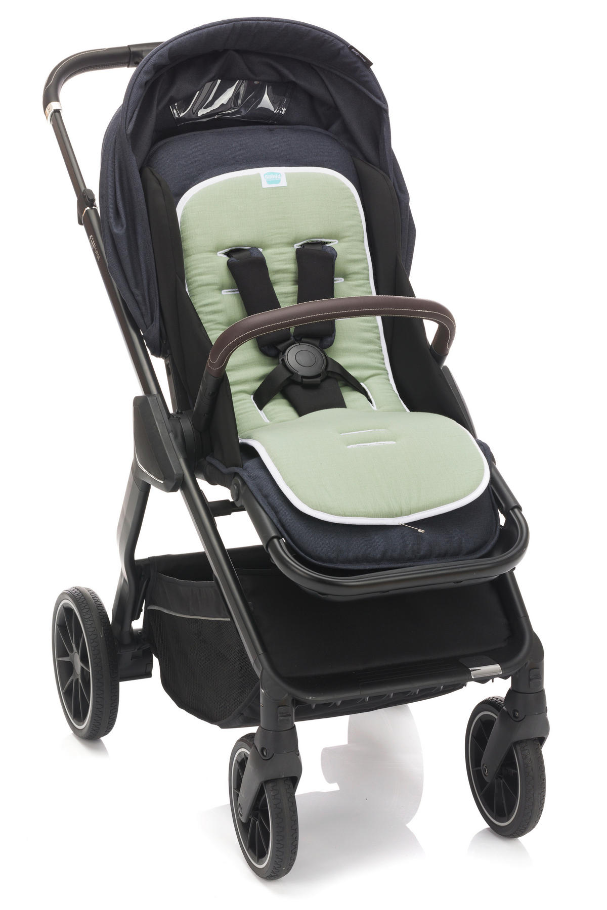 KINDERWAGENEINLAGE - Salbeigrün/Grau, Basics, Textil (30/73cm) - Jimmylee