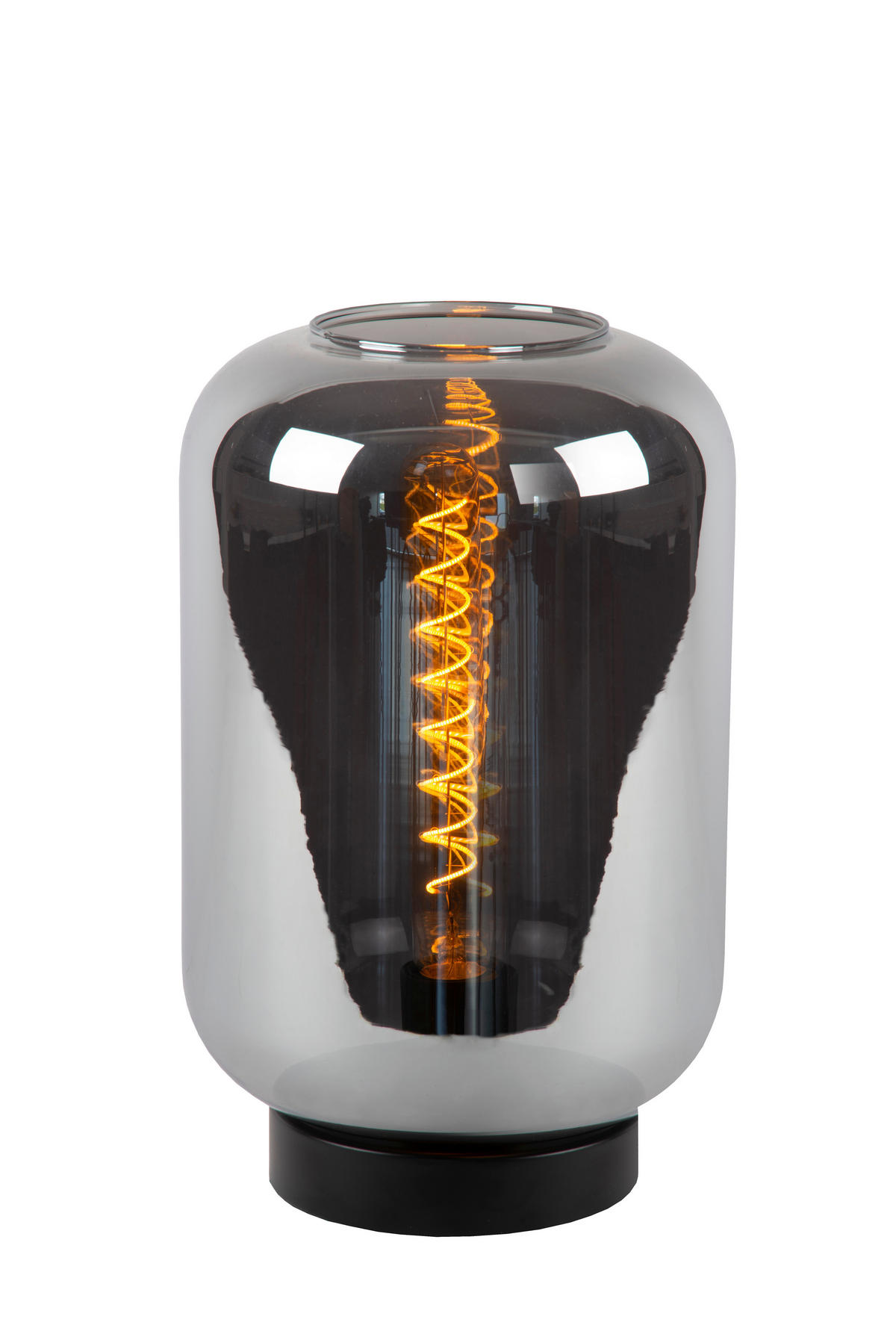 TISCHLEUCHTE - gris clair/noir, Design, verre/métal (22/22/35cm) - Lucide