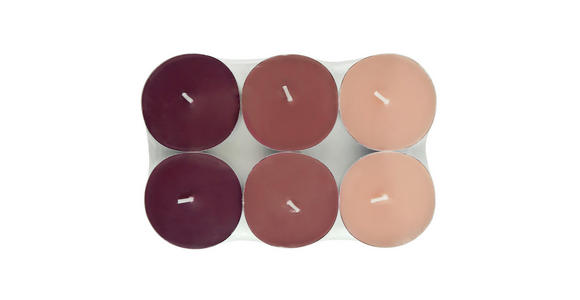TEELICHTSET 6 Stück  - Pink/Hellrosa, Basics, Naturmaterialien/Paraffin (5,7/1,9cm) - Ambia Home