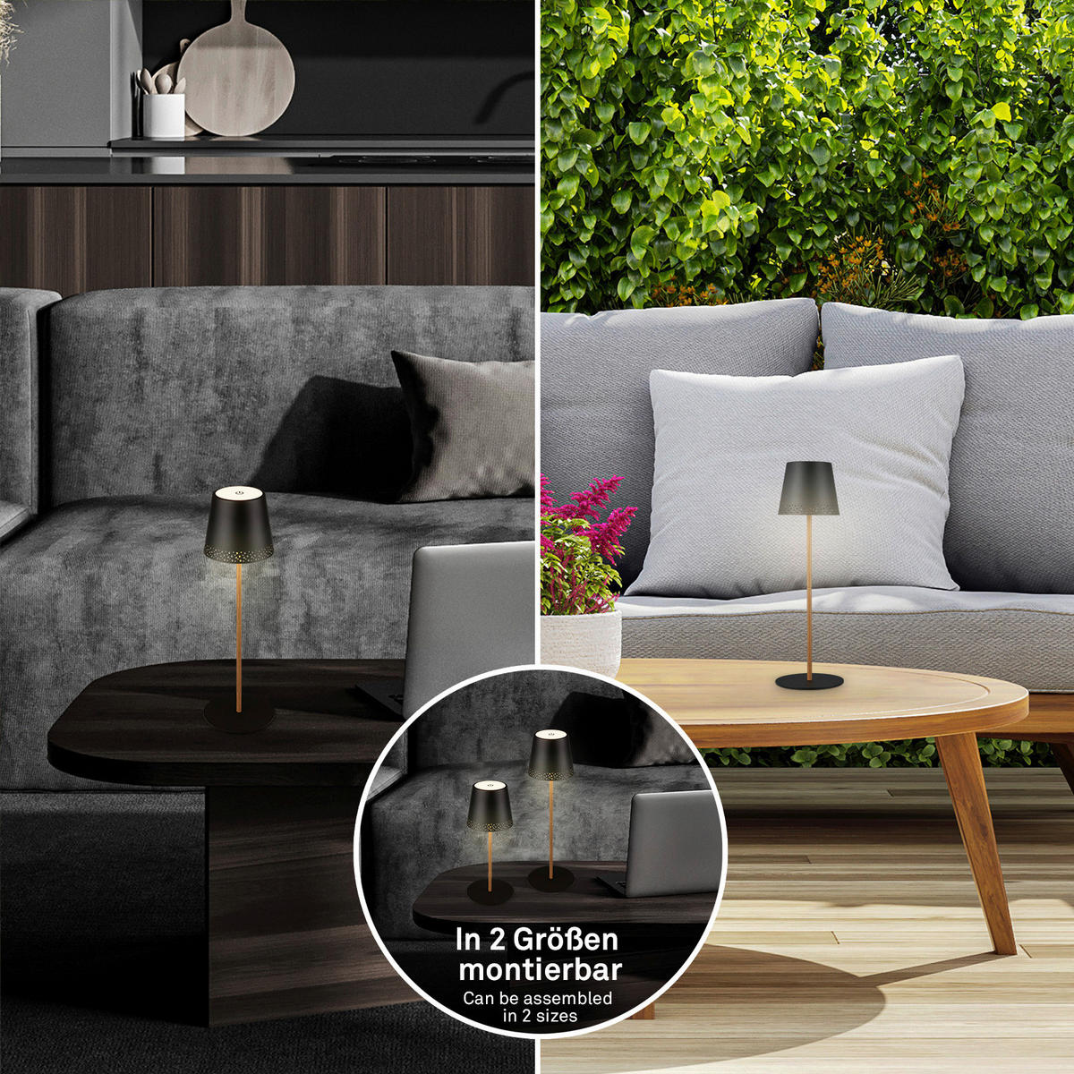 NAMIZNA SVETILKA ZA POLNJENJE  Kiki      12/22-38 cm       - svetlo rjava/črna, Trend, kovina (12/22-38cm)