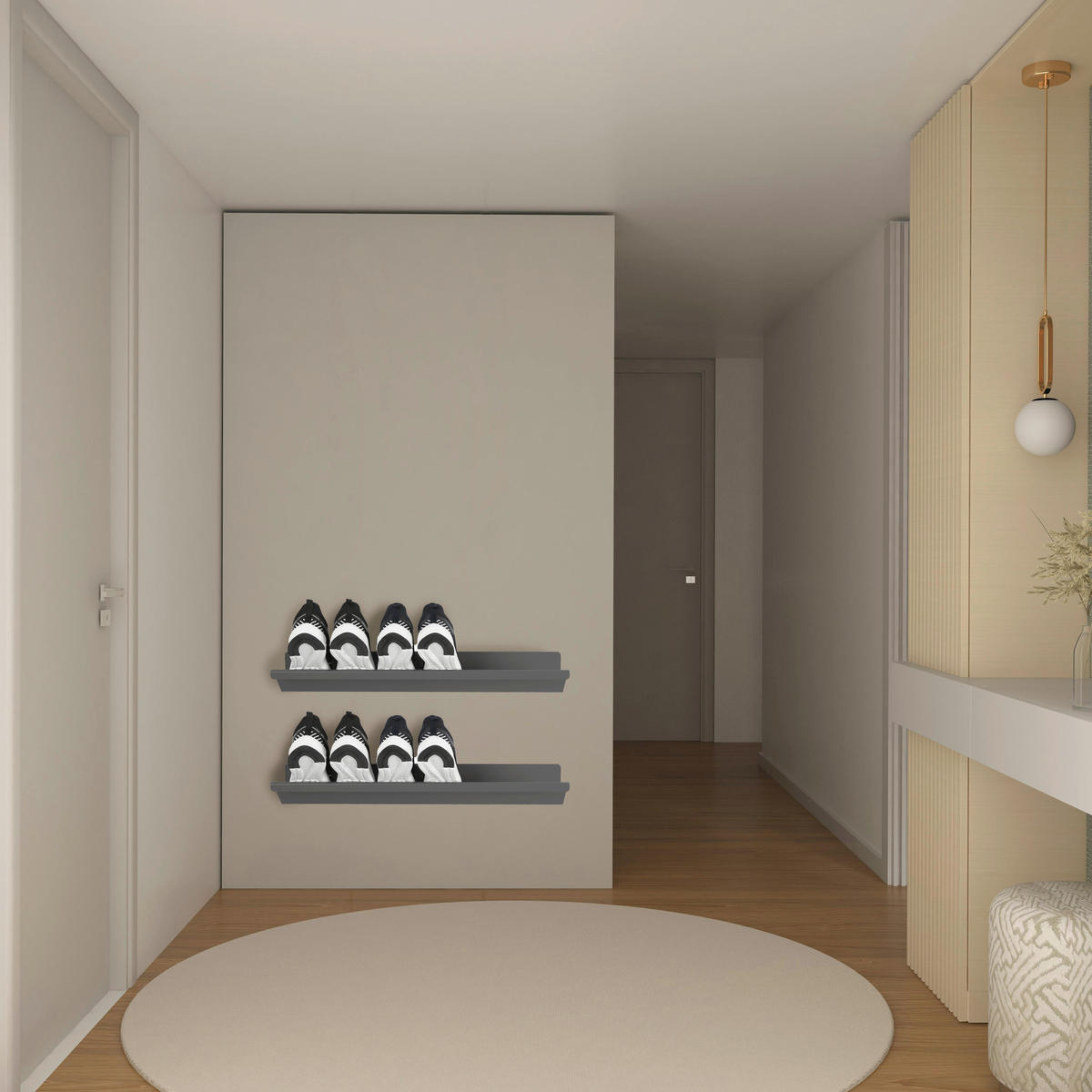 REGÁL NA TOPÁNKY, sivá, 75/17/10 cm - sivá, Modern, kov (75/17/10cm)