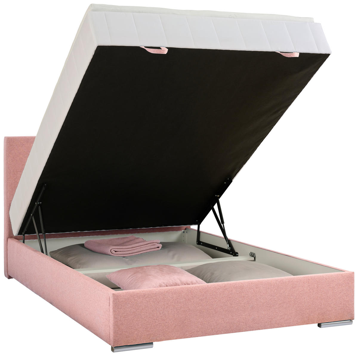 BOX KREVET BEZ OPRUGA 90/200 cm     ružičasta  - boja hroma/ružičasta, Konvencionalno, tekstil/plastika (90/200cm) - Carryhome