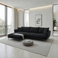 ECKSOFA  in Webstoff Schwarz  196/304 cm  - Schwarz, KONVENTIONELL, Textil/Metall (196/304cm) - Hom`in