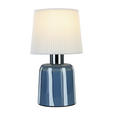 TISCHLEUCHTE 12/22 cm  - Blau/Weiß, LIFESTYLE, Glas/Kunststoff (12/22cm) - Novel