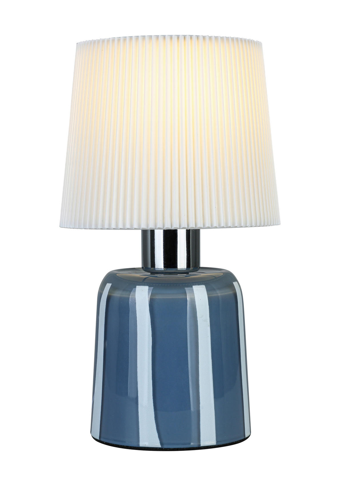 TISCHLEUCHTE 12/22 cm  - Blau/Weiß, LIFESTYLE, Glas/Kunststoff (12/22cm) - Novel