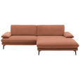 ECKSOFA Orange Webstoff  - Schwarz/Orange, Design, Textil/Metall (284/184cm) - Dieter Knoll