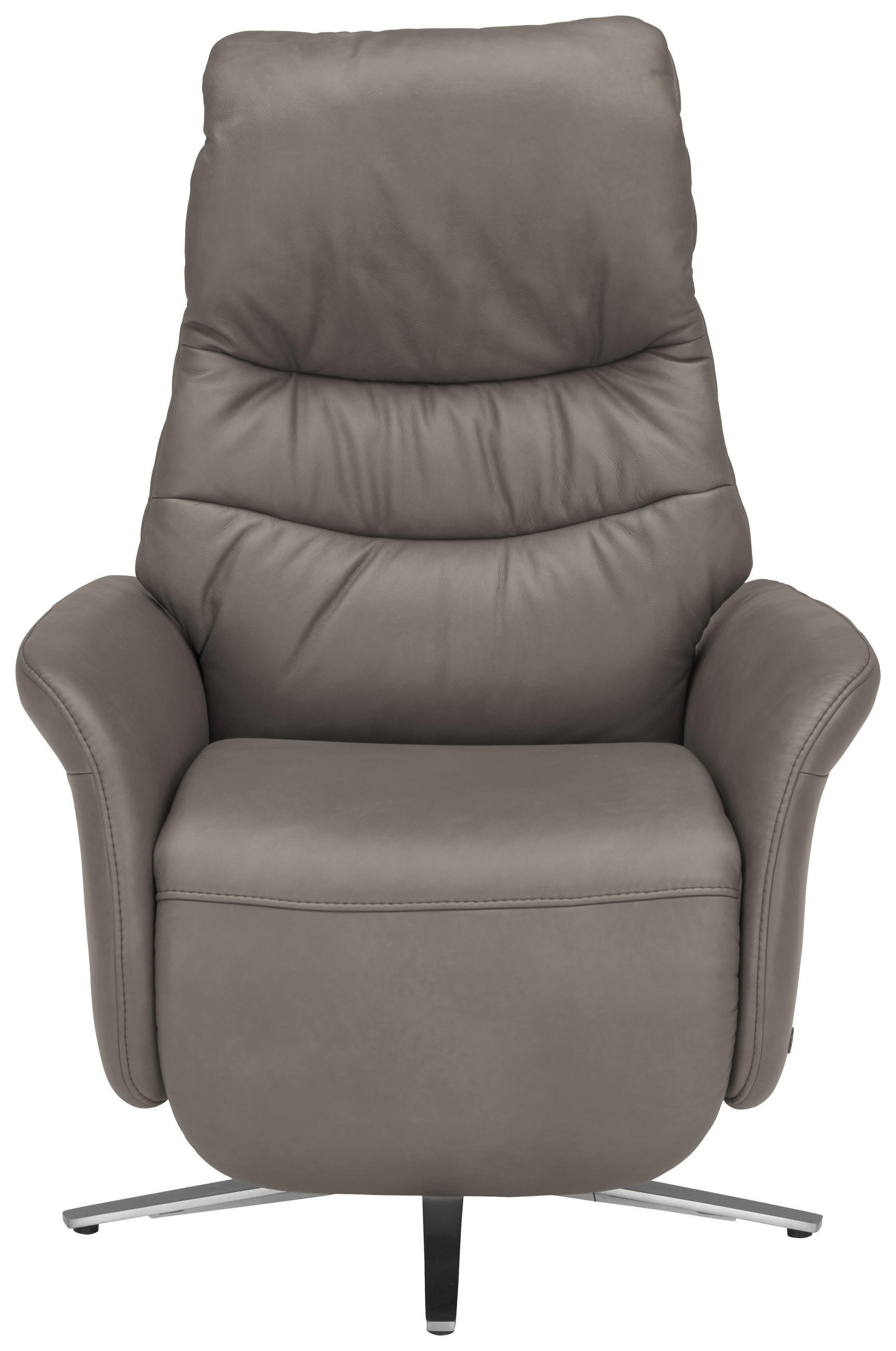RELAXSESSEL in Leder Graubraun  - Edelstahlfarben/Graubraun, Design, Leder/Metall (78/117/89cm) - Himolla Komfortklass