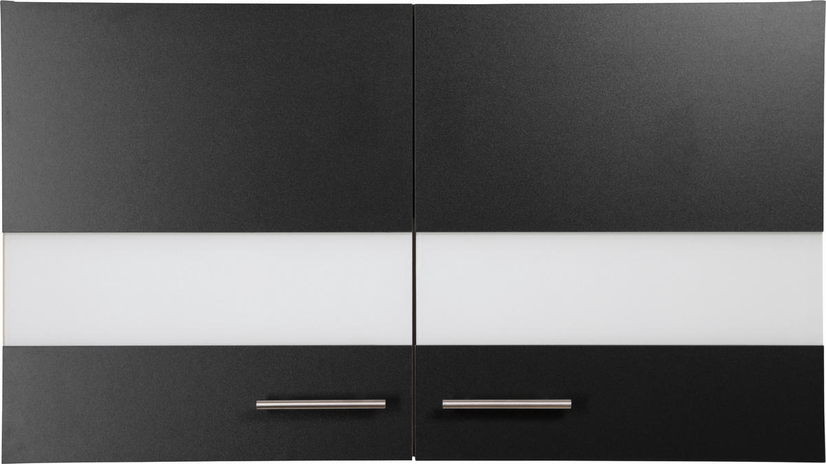 KÜCHENOBERSCHRANK 100/56,1/34,6 cm  in Schwarz, Eichefarben  - Eichefarben/Silberfarben, Basics, Glas/Holzwerkstoff (100/56,1/34,6cm) - Respekta
