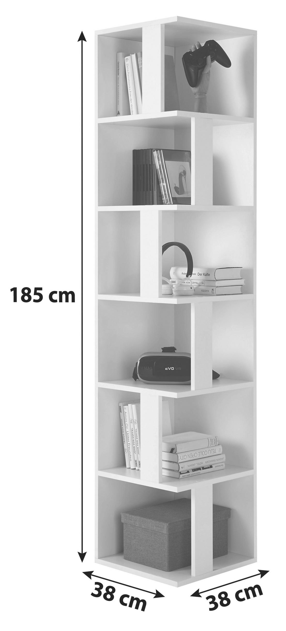 ROHOVÝ REGÁL, biela, 38/186/38 cm - biela, Basics, kompozitné drevo (38/186/38cm) - Xora