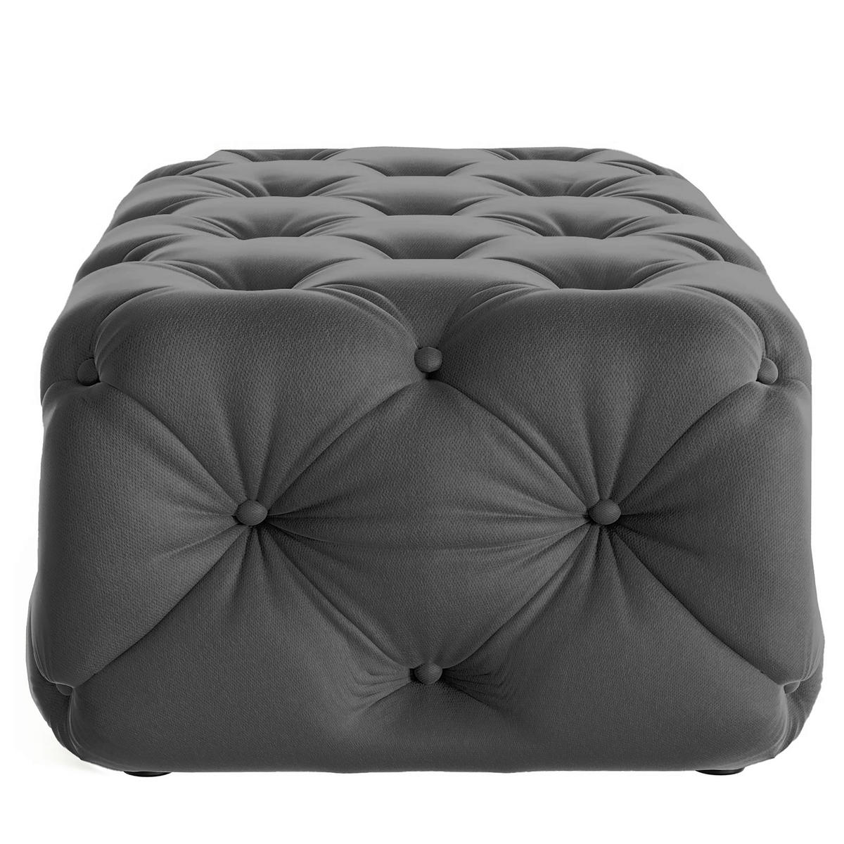 HOCKER in Textil Schwarz  - Schwarz, Design, Kunststoff/Textil (130/39/65cm) - P & B