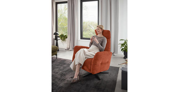 RELAXSESSEL in Textil Rostfarben  - Rostfarben/Schwarz, Design, Textil/Metall (82/113/90cm) - Dieter Knoll