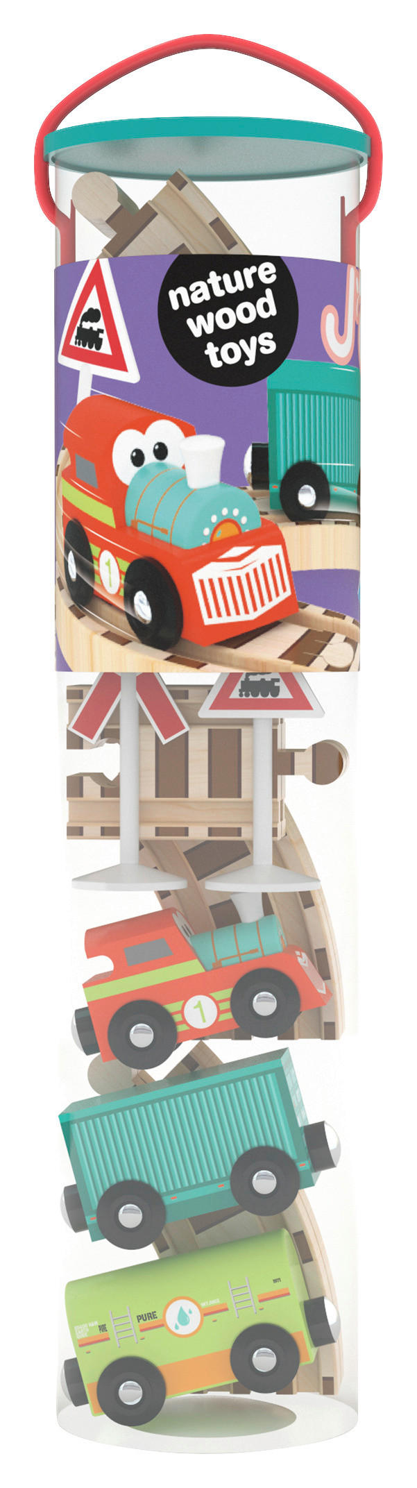 IGRAČKA VLAKIĆ   - višebojno, Basics, drvo/metal