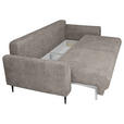 SCHLAFSOFA mit Liegefunktion, Schlafen auf Sitzhöhe, Rücken echt Chenille Greige - Greige/Schwarz, KONVENTIONELL, Textil/Metall (235/90/104cm) - Carryhome
