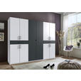 DREHTÜRENSCHRANK  in Graphitfarben, Weiß  - Schwarz/Graphitfarben, KONVENTIONELL, Holzwerkstoff/Kunststoff (270/208/58cm) - Carryhome