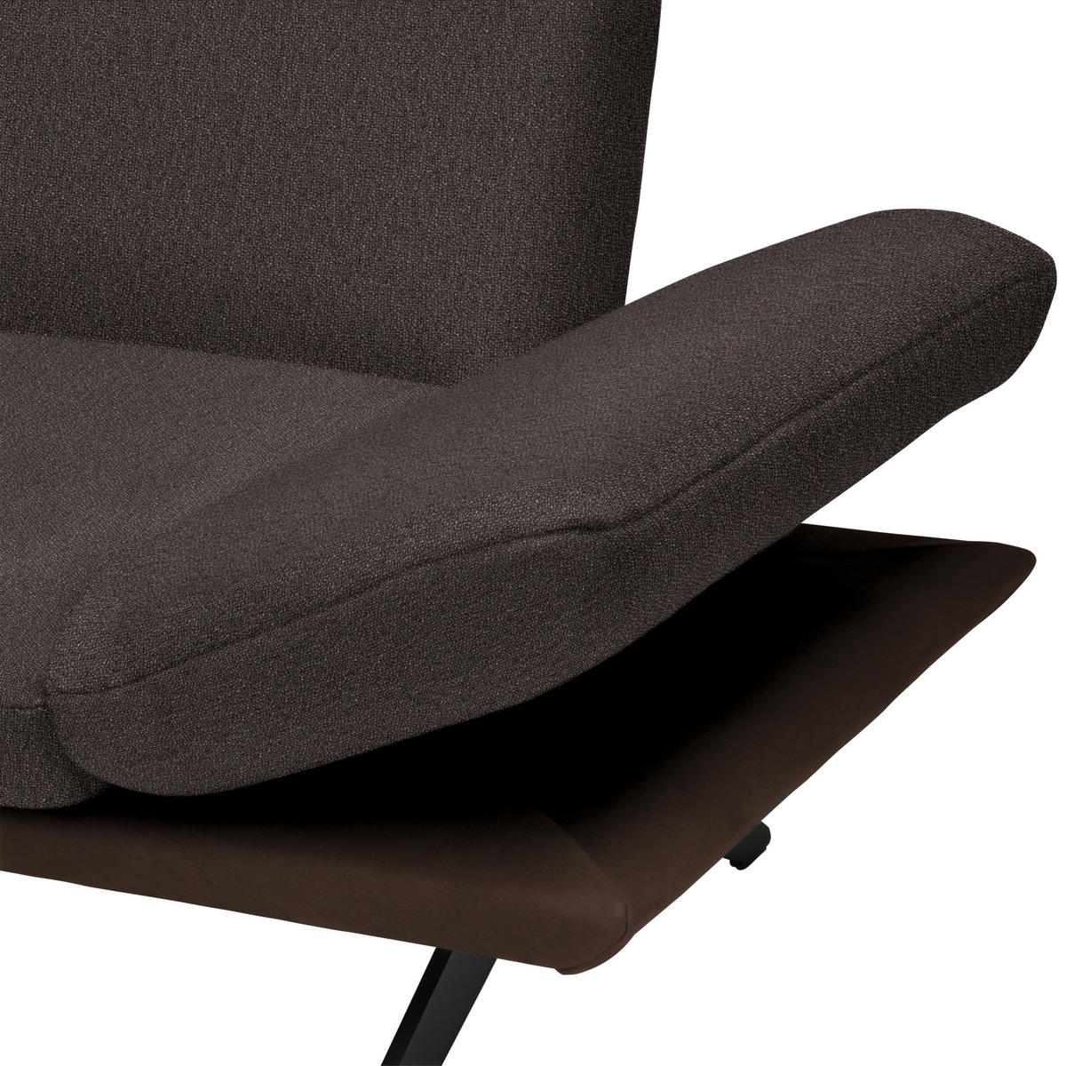 ECKSOFA in Flachgewebe Dunkelbraun  239/270 cm  - Dunkelbraun/Schwarz, Design, Textil/Metall (239/270cm) - Koinor