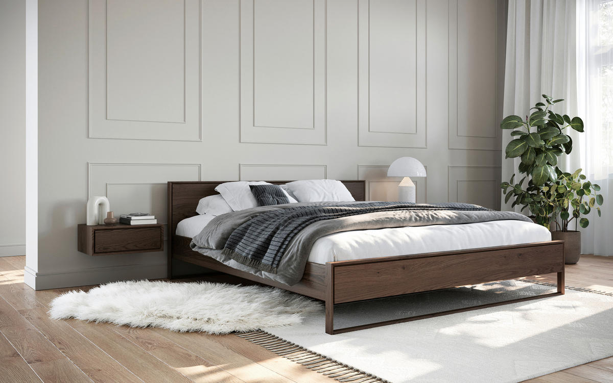 NACHTSCHRANK 50/19/35 cm Eiche massiv  - Dunkelbraun, MODERN, Holz (50/19/35cm) - Linea Natura