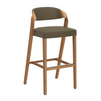 BARHOCKER Holz, Leder Schlammfarben, Wildeiche  - Wildeiche/Schlammfarben, Natur, Leder/Holz (52/103/52cm) - Voglauer
