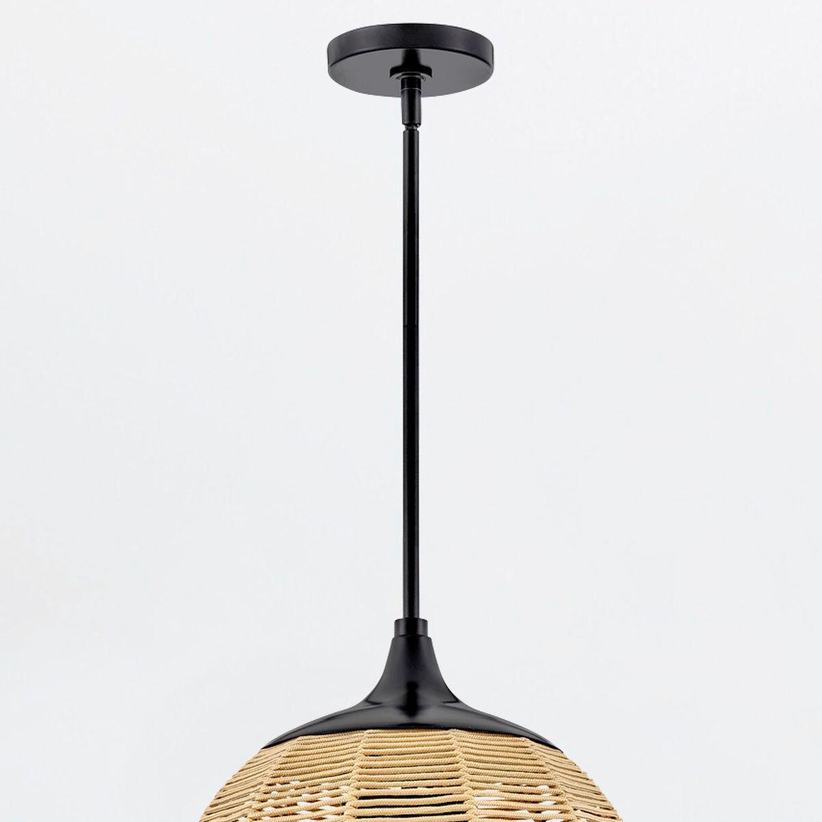 HÄNGELEUCHTE Maddox  46/35,9/35,9 cm  - Beige/Schwarz, KONVENTIONELL, Glas/Textil (46/35,9/35,9cm) - Elstead Lighting