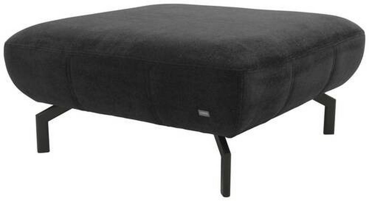 HOCKER Webstoff Dunkelgrau  - Dunkelgrau/Schwarz, Design, Textil/Metall (83/44/83cm) - LOOKS by W.Joop
