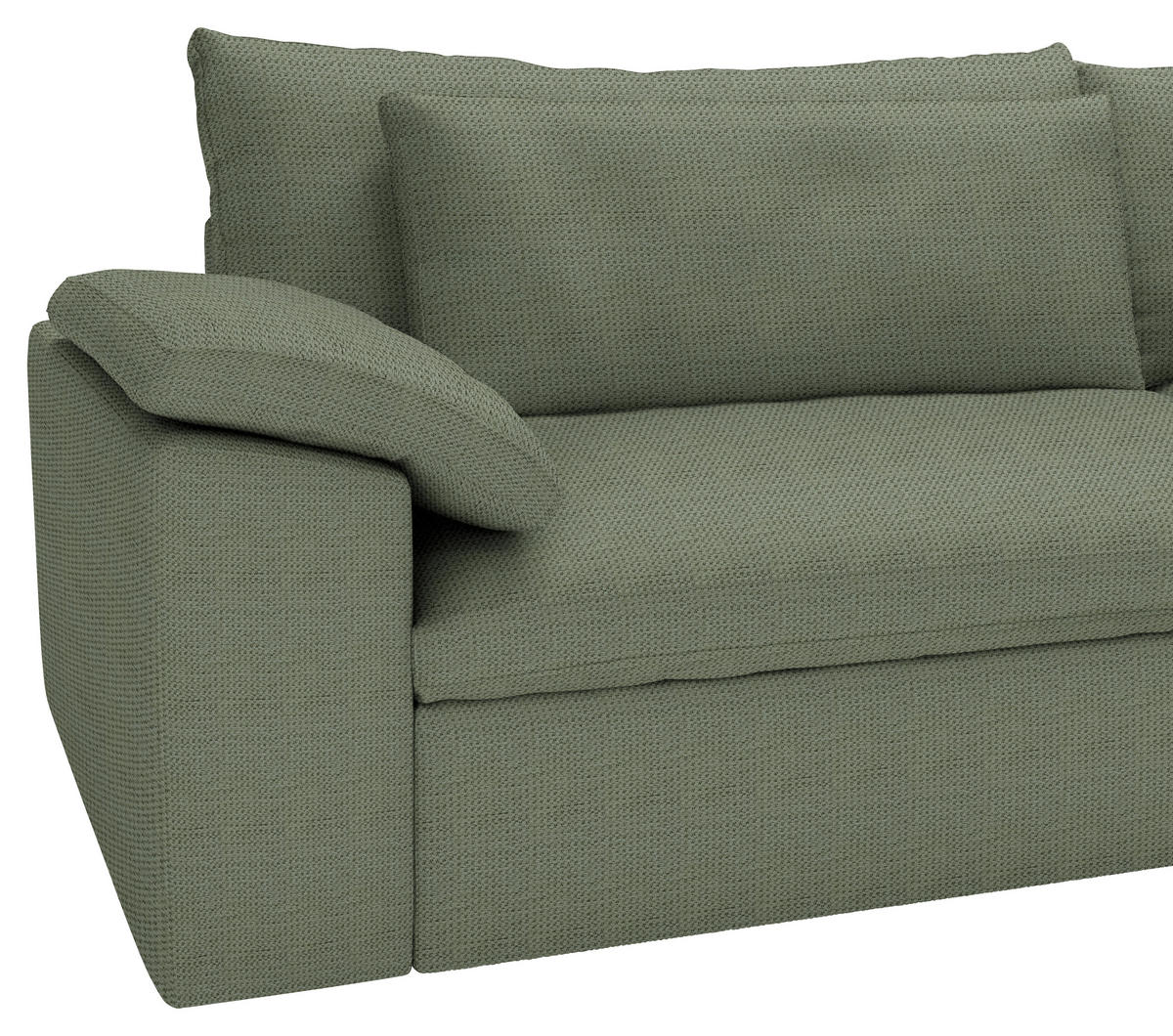 ECKSOFA  Chenille Dunkelgrün  - Dunkelgrün/Schwarz, Modern, Kunststoff/Textil (306/198cm) - Carryhome