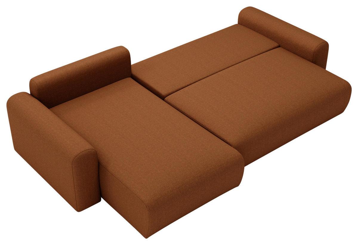 ECKSOFA Rostfarben  - Rostfarben/Creme, Design, Kunststoff/Textil (246/150cm) - Livetastic
