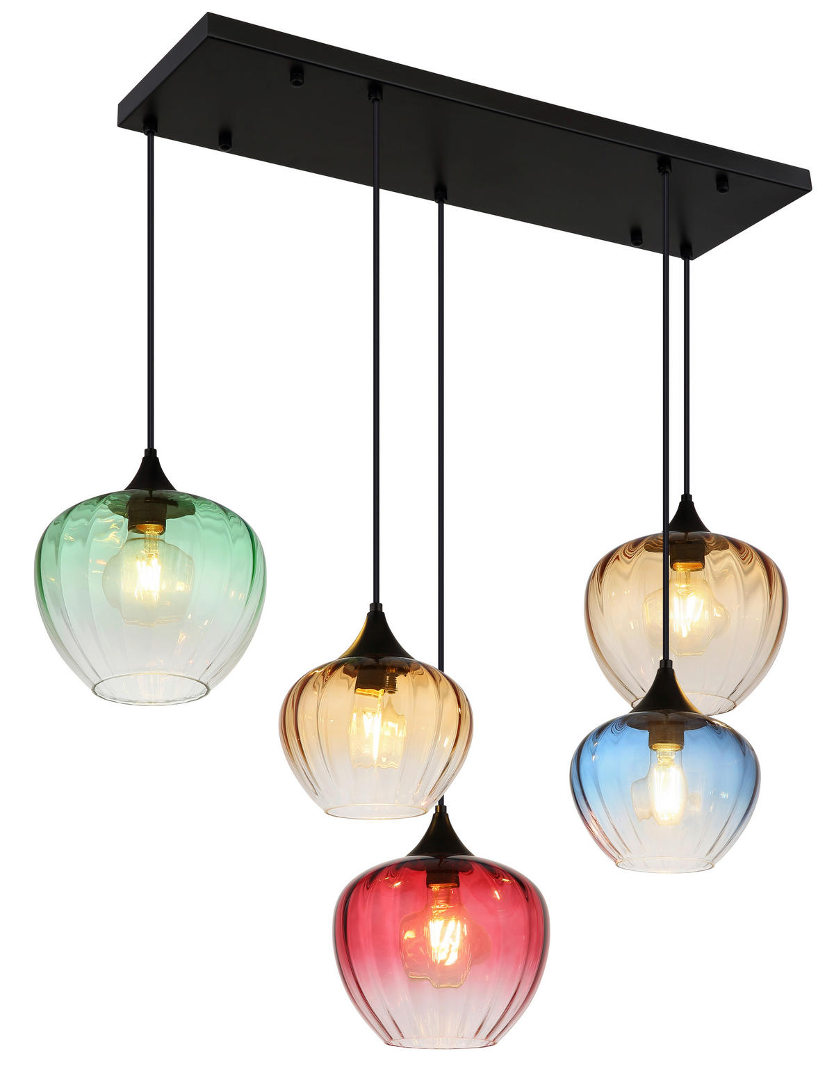VISEČA SVETILKA  SANDER   86/39/120 cm         E27 - črna/zelena, Basics, kovina/steklo (86/39/120cm) - Globo