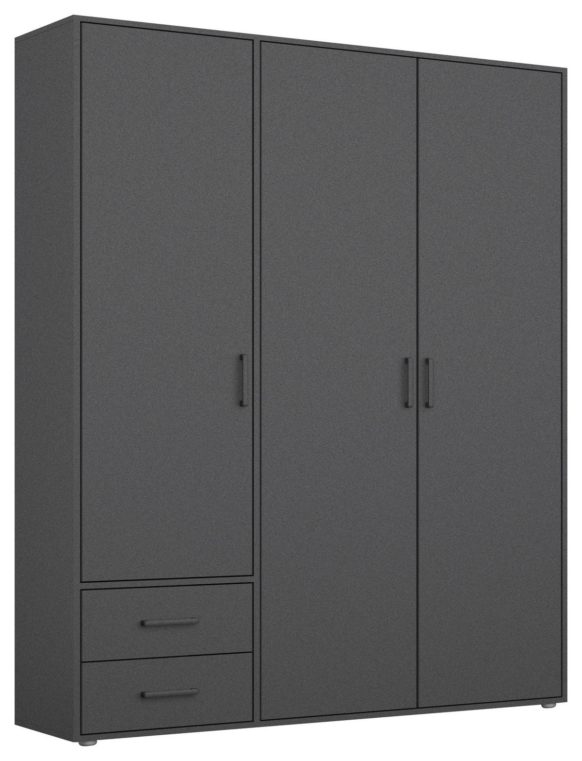 NYÍLÓAJTÓS SZEKRÉNY szürke  - szürke, Modern, műanyag/faalapú anyag (140/194/53cm) - Rauch Möbel
