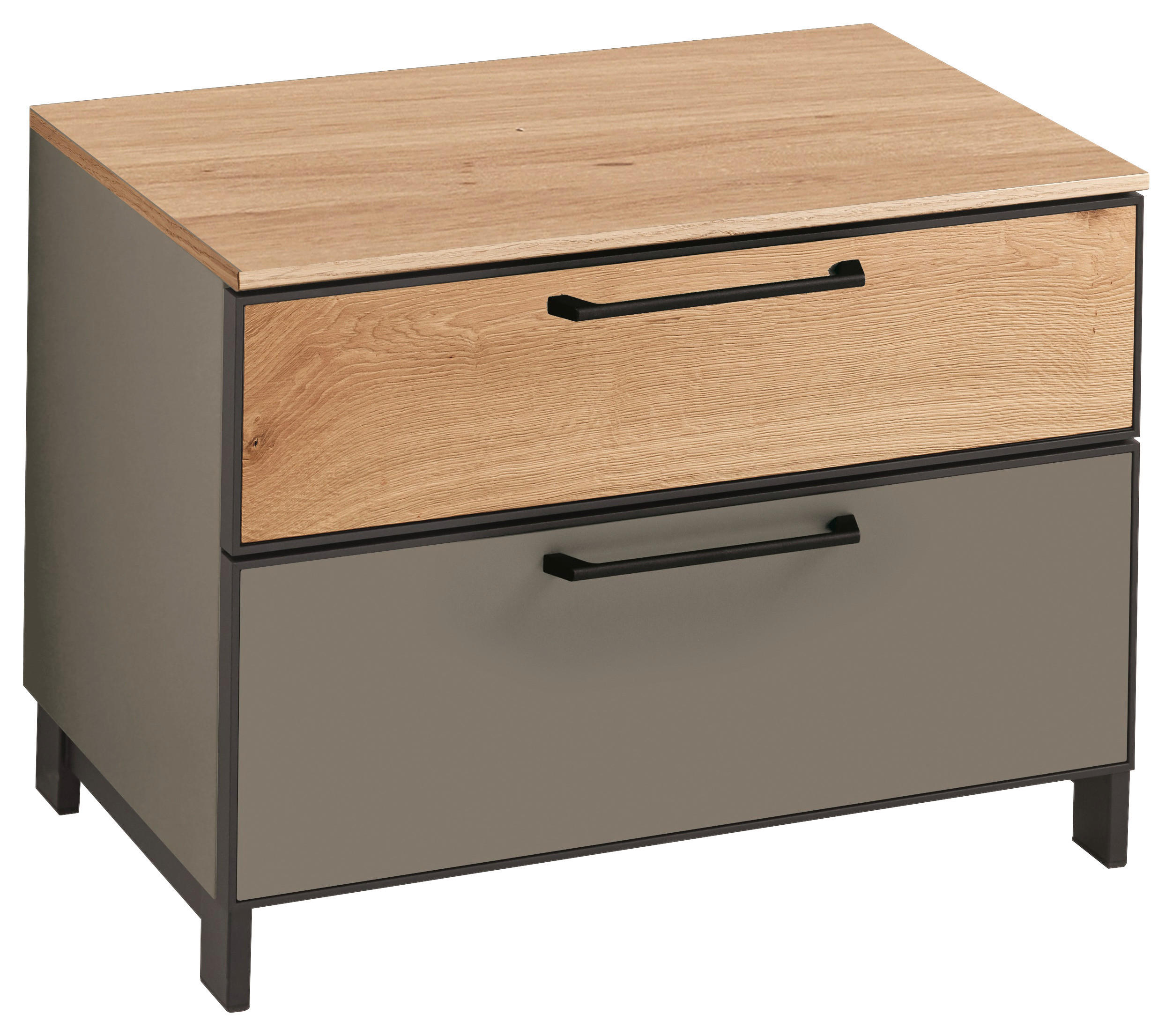 GARDEROBENBANK  in 60/44/40 cm  - Wildeiche/Fango, Design, Metall (60/44/40cm) - Dieter Knoll