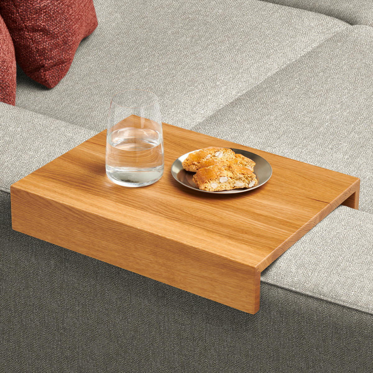 ECKSOFA  in Chenille Hellgrau  206/316 cm  - Eichefarben/Hellgrau, Design, Textil (206/316cm) - Sedda