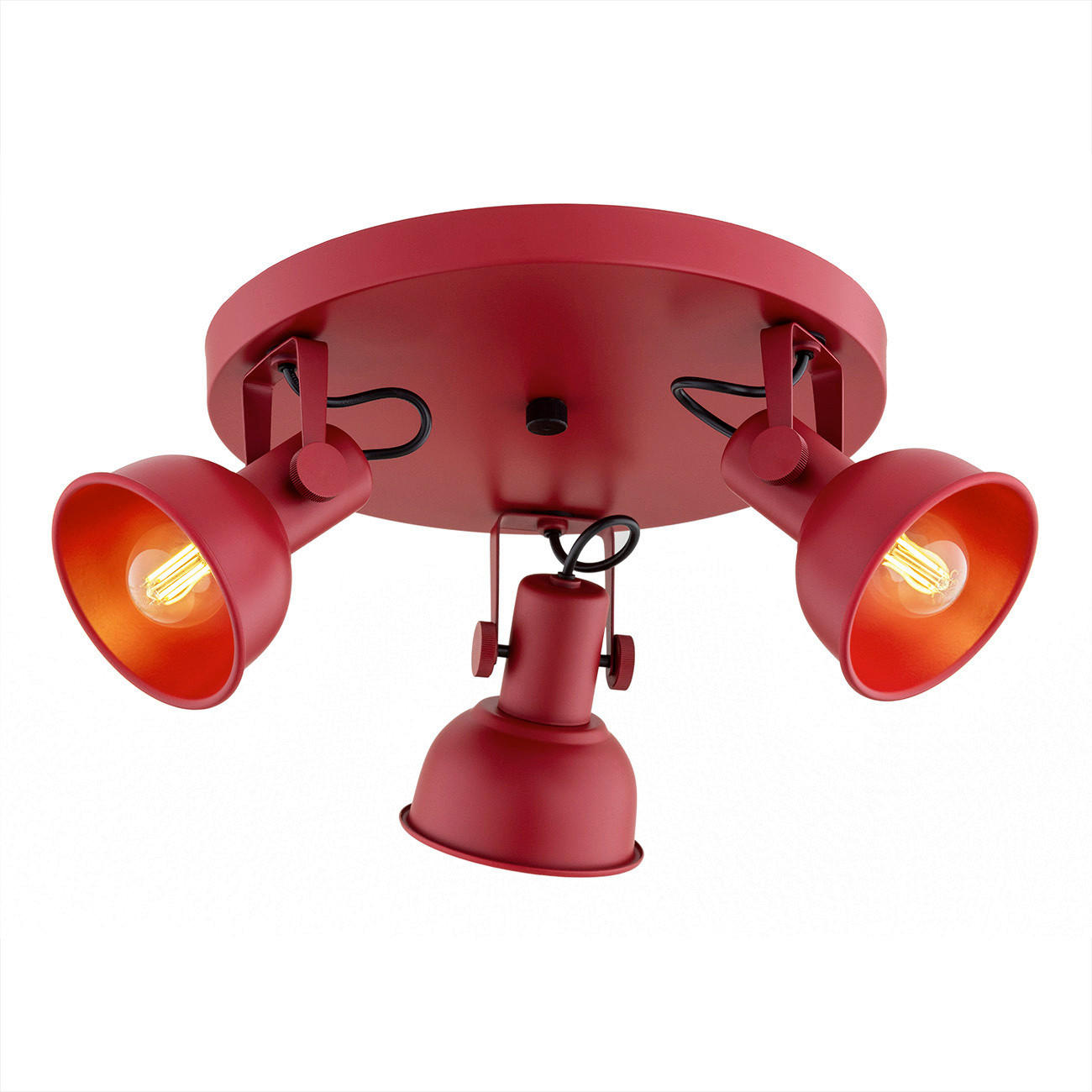 XXXLutz Deckenleuchte Argon Lenora Rot 40x40x19.5 cm