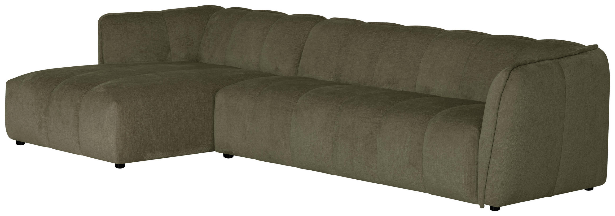 ECKSOFA  LIVOLI Grün Chenille  - Schwarz/Grün, Design, Textil (306/160cm) - MID.YOU