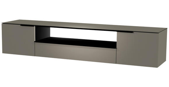 LOWBOARD Grau, Schwarz  - Schwarz/Grau, Design, Glas/Holzwerkstoff (210/41/45cm) - Moderano