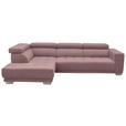 ECKSOFA  in Mikrofaser Rosa  207/301 cm  - Chromfarben/Rosa, Design, Textil/Metall (207/301cm) - Xora