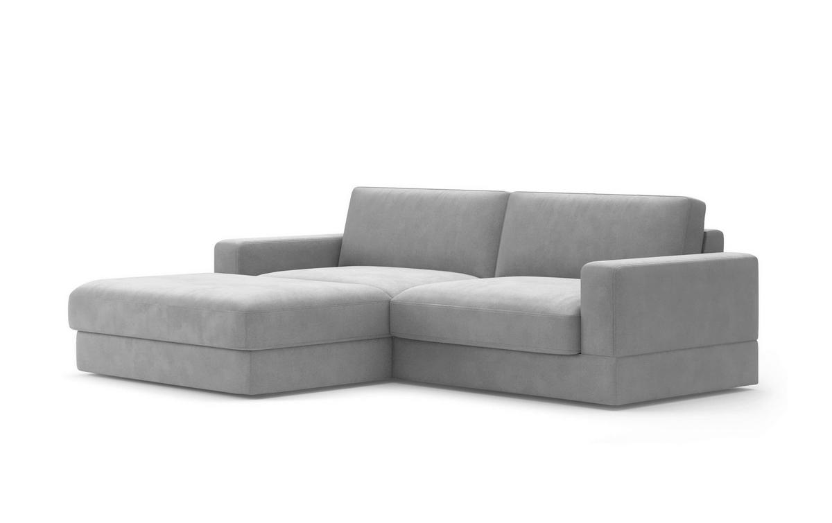 ECKSOFA FABIO E in Flachgewebe Grau  196/264 cm  - Schwarz/Grau, MODERN, Kunststoff/Textil (196/264cm) - Sit & More