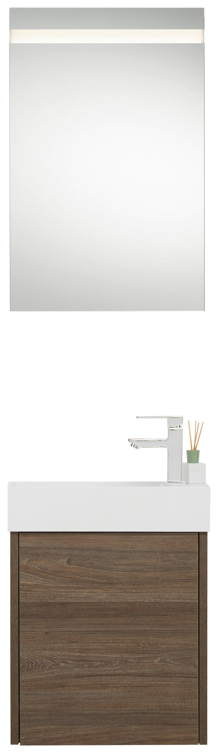 BADEZIMMER  in 45 cm  - Braun/Weiß, KONVENTIONELL, Glas/Holzwerkstoff (45cm) - Emilio Belluti