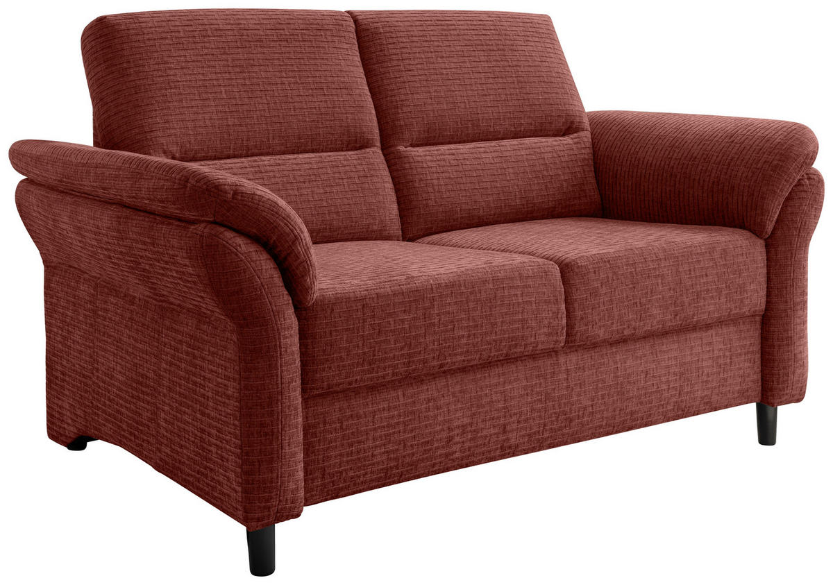 2-SITZER-SOFA Mikrofaser Koralle  - Koralle/Schwarz, MODERN, Holz/Textil (147/90/89cm) - Livetastic