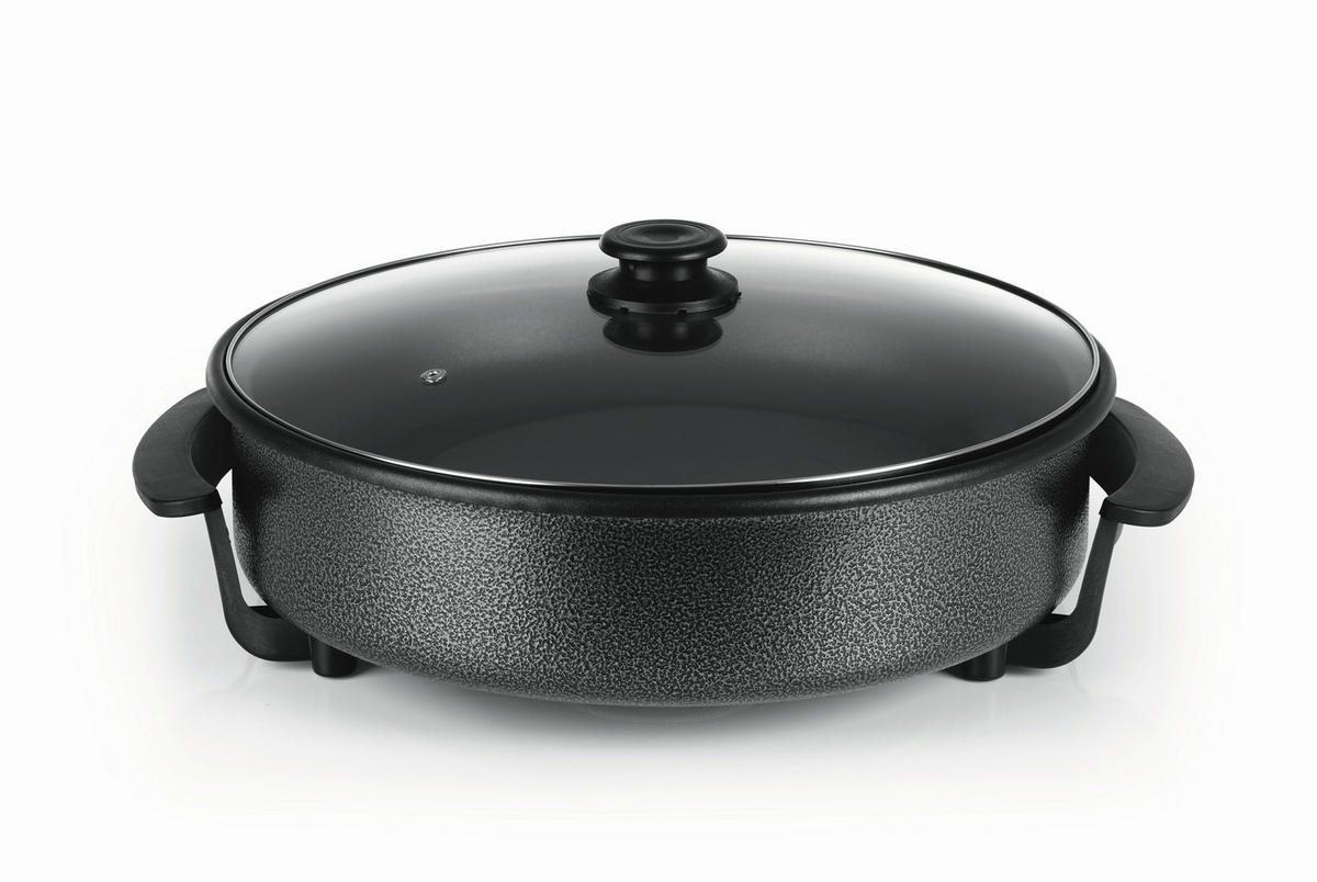 ELEKTRISCHE PFANNE GOURMETmaxx  - Schwarz, Basics, Glas/Kunststoff (41/45/17,5cm) - GOURMETMAXX