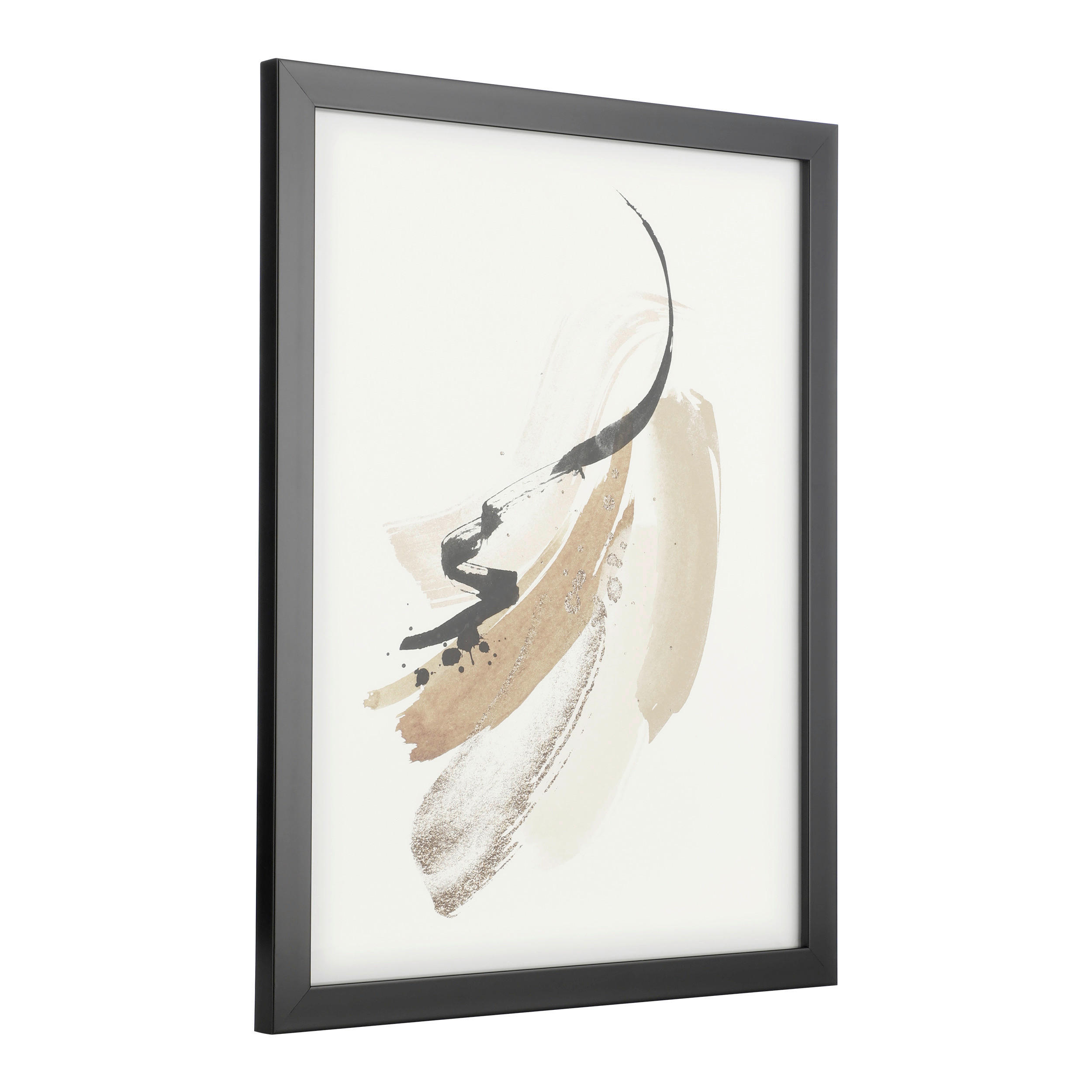 BILD  - Goldfarben/Schwarz, Trend, Glas/Papier (32,7/1,6/45cm) - Eglo