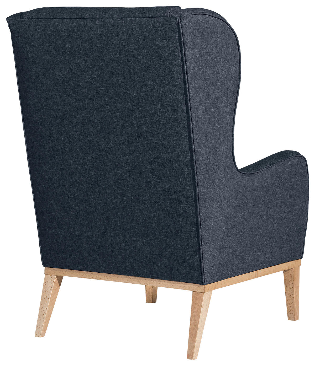 OHRENSESSEL in Flachgewebe Dunkelblau  - Naturfarben/Dunkelblau, KONVENTIONELL, Holz/Textil (66/104/78cm) - Max Winzer