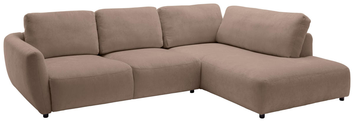 ECKSOFA  in Chenille Taupe  307/224 cm  - Taupe/Schwarz, KONVENTIONELL, Kunststoff/Textil (307/224cm) - Hom`in