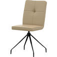 STUHL  Lederauswahl  Echtleder  - Beige, Design, Leder/Metall (45/96/58cm) - Moderano