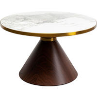 COUCHTISCH in Metall, Keramik 70/70/42 cm  - Goldfarben/Braun, Design, Keramik/Metall (70/70/42cm) - Kare-Design