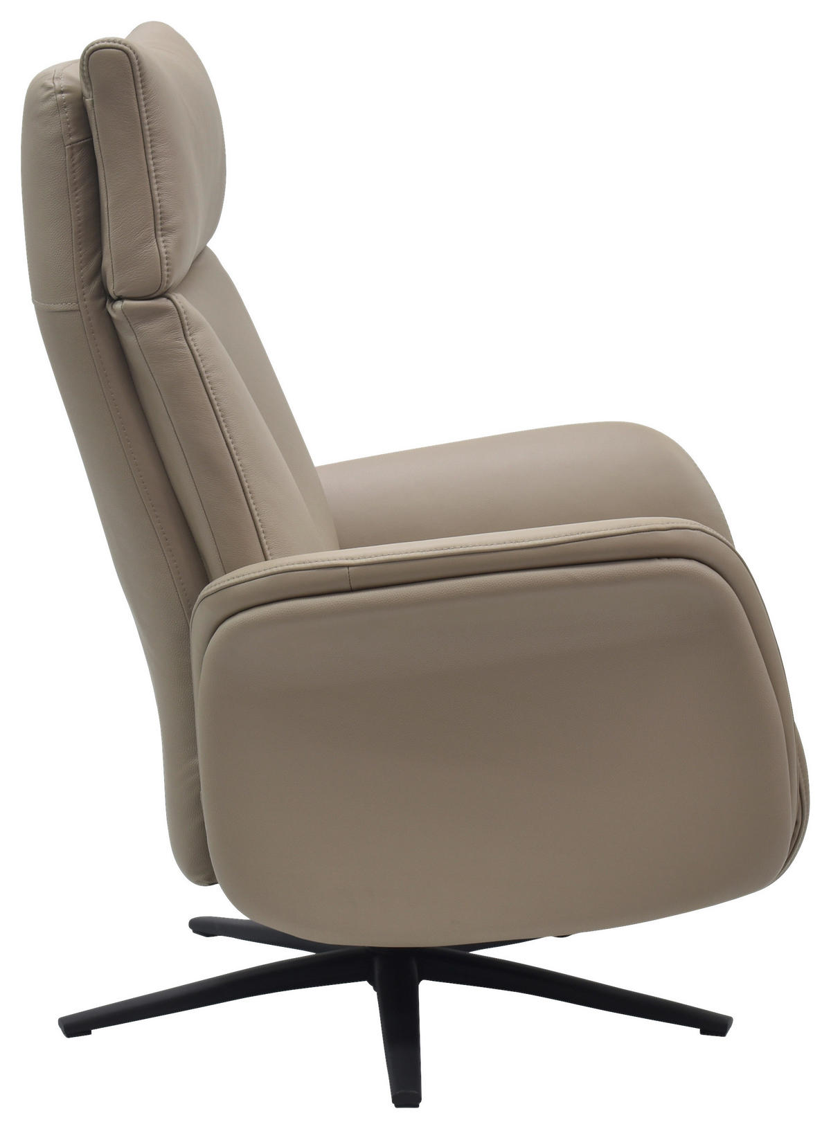 RELAXSESSEL Echtleder    - Schwarz/Grau, Design, Leder/Holz (75/109/84/148/84cm) - Livetastic