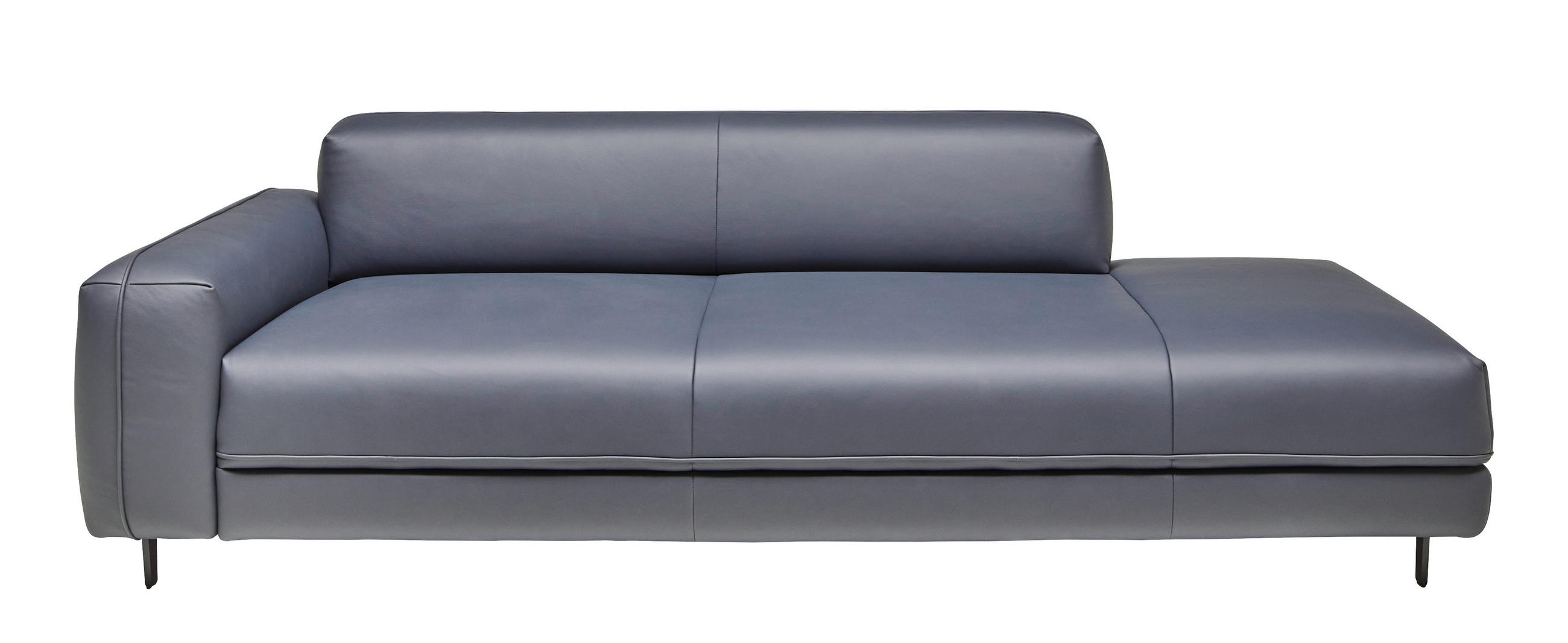 2,5-SITZER in Leder Dunkelblau  - Anthrazit/Dunkelblau, Design, Leder/Metall (226/70/109cm) - Johann Jakob