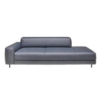 2,5-SITZER in Leder Dunkelblau  - Anthrazit/Dunkelblau, Design, Leder/Metall (226/70/109cm) - Johann Jakob