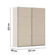 SCHWEBETÜRENSCHRANK 201/223/68 cm 2-türig Champagner  - Champagner/Alufarben, KONVENTIONELL, Holzwerkstoff/Metall (201/223/68cm) - Novel